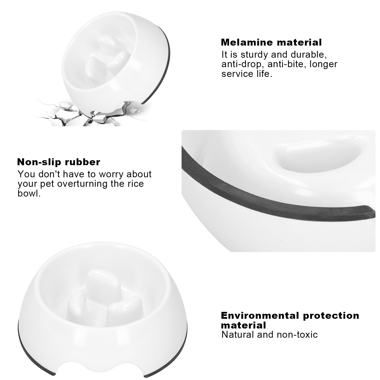 Pet Dog Slow Feeder Bowl Puppy Cat Slow Eating Dish Bowl Anti-Choking Food Plate Feeding Dog Cat Food Bowl Pet Supplies