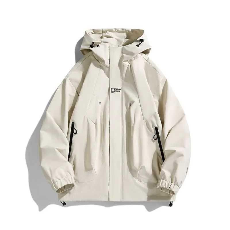 Spring Outdoor Men Jacket Hooded Windbreaker Trench Coats 2025 Mens Women Waterproof Bomber Camping Loose Thin Softshell JacketsT250311