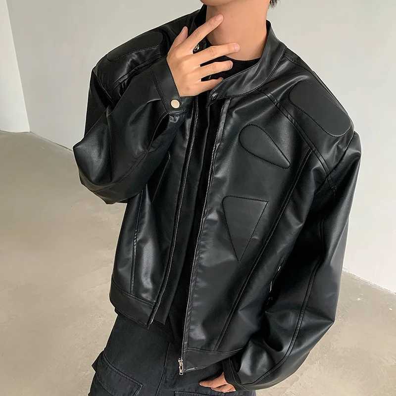 Niche Structure Design High-end Motorcycle Mens Washed PU Leather Jacket 2025 Spring Autumn New Fashion CoatT250311