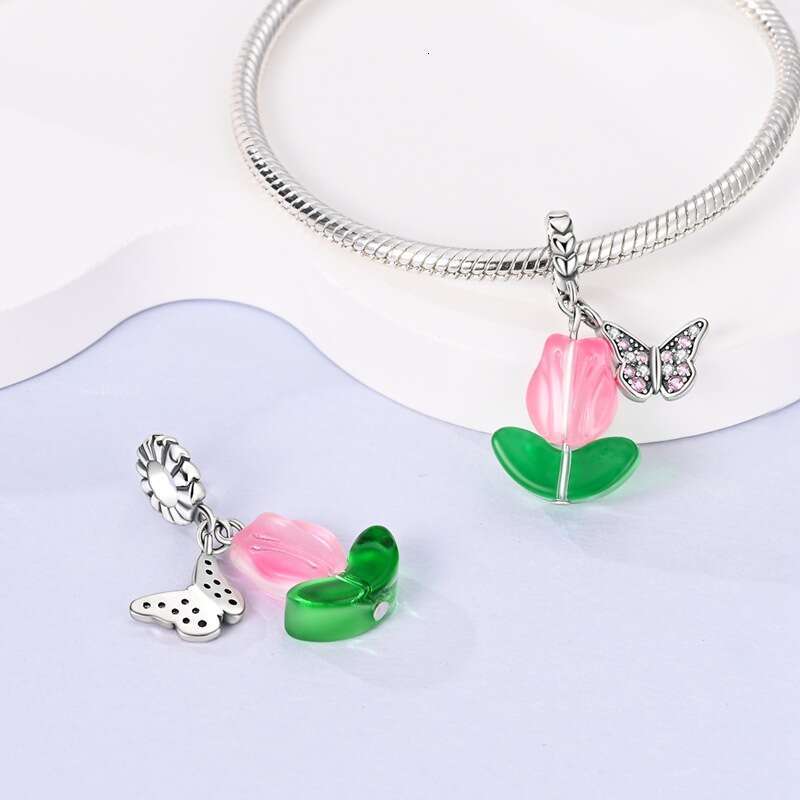 925 Sterling silver Plant Series Flower Charms beads Pendant DIY Accessories fit Bead Bracelet Necklace Making for women jewelry gift