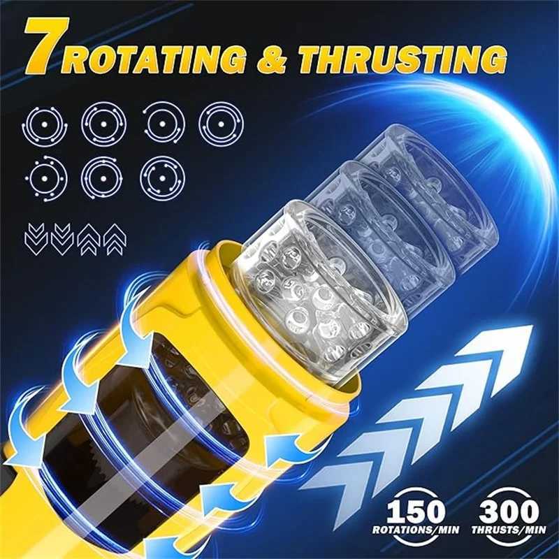 Automatic Thrusting Male Masturbator Vibration Penis Blowjob Machine Masturbation Cup Pocket Pussy Sex toy Men Adult Products 18 W250311