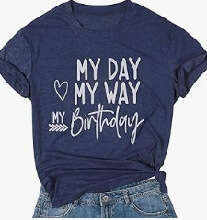 Women's top e-commerce birthday printed color cotton t-shirt 2025 temperament versatile new trend clothing ins