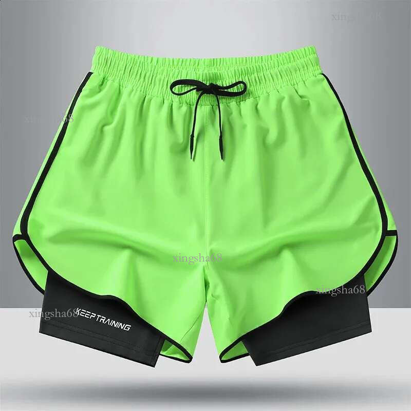 Unisex 2In1 Running Shorts Mens Summer Quick Drying Breathable Active Training Exercise Jogging Cycling Loosefit 24