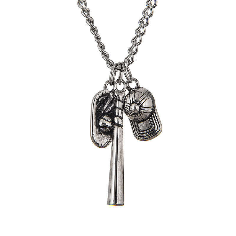 Hot selg Korean fashion creative men's baseball necklace stainless steel versatile pendant