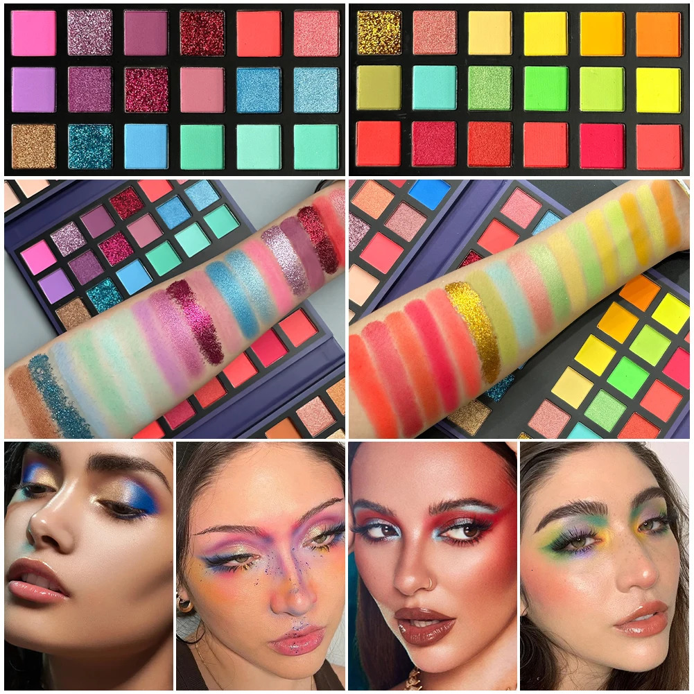 72 Colors Glitter Eyeshadow Palette Matte Waterproof Long Lasting Pressed Powder Cosmetics Kit Fashion Women Eye MakeUp Pallet 250306