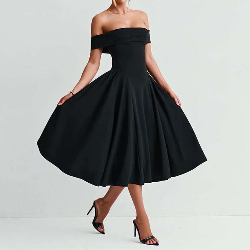 2025 Spring New Women's With Elegant Skincare And One Shoulder Dress Style KLMY