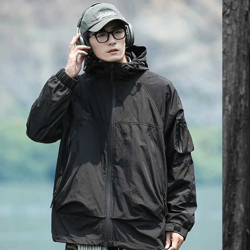 Autumn Hiking Jacket Men Windproof Waterproof Hooded Women Jacket Outdoor Hiking Camping Climbing Fishing Hunting Couple JacketT250311