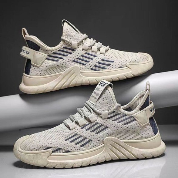 2025 Internet Celebrity Men's Sneakers Real Flying Woven Mesh Casual Shoes Ultra Light Breathable Running Shoes Outdoor Trend Versatile