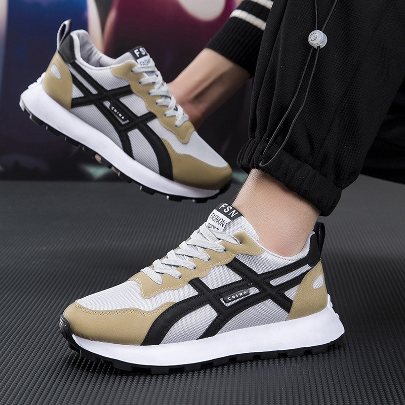 2025 New Men's Casual Trendy Fashionable Breathable Comfortable Sports Board Shoes Mesh Running Dad Shoes