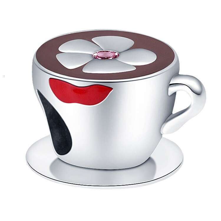 925 Sterling silver Life Series Coffee Cup String Decoration Charms beads DIY Jewelry Accessories Bracelet Necklace Beads for women jewelry gift