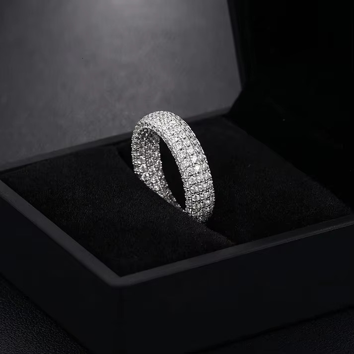 Fashion Premium Jewelry Original Moissanite Diamond Studded Hip Hop 925 Silver Rings for Sale at Best Prices