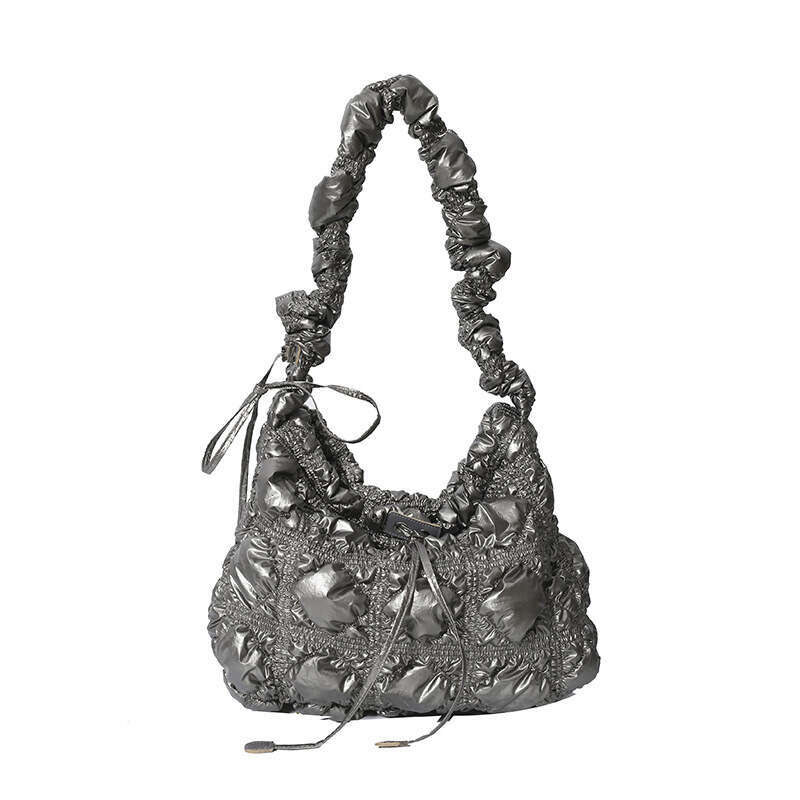 New Korean Drawstring Pleated Cloud With Fashionable Foam Down, Single Shoulder Crossbody, Hand-Held, Underarm Tote Bag B2