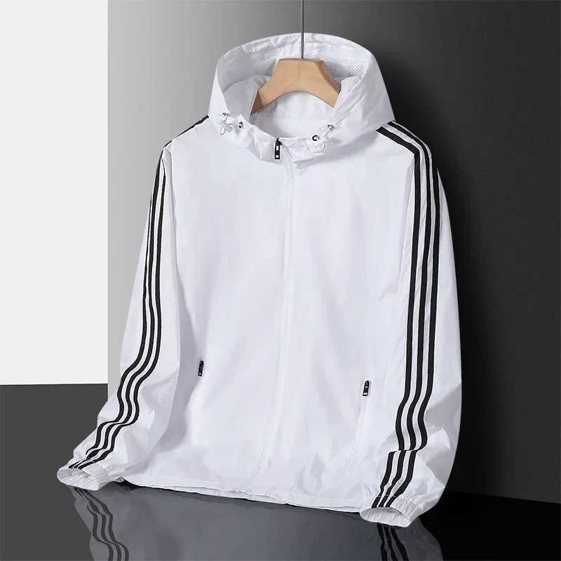 2024 Spring Autumn Mens Sporty Loose-Fit Work Jacket Plus Size Casual Hooded Cardigan For Middle-Aged And Young PeopleT250311