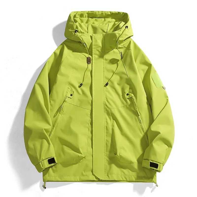 New Spring Autumn Outdoor Hiking Clothes Mens Loose-fit Trendy Jacket Womens Hooded Windproof Youth Trendy Brand WorkwearT250311