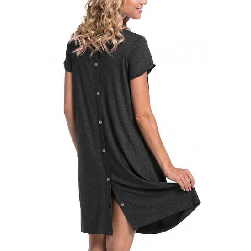 Women Maternity Nightgown Pregnant Short Sleeve Labor Delivery Nursing Dress Hospital GownsT250311