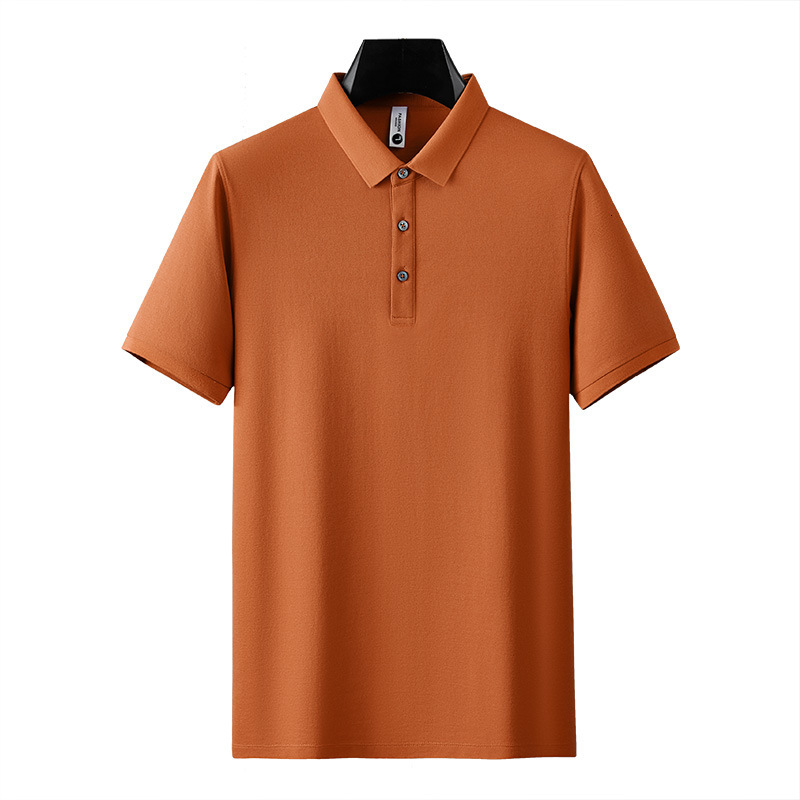 Cool Short Sleeve Polo Shirt Men, Ice Silk Drop Feeling, Business Light Luxury, Summer No Heat, Solid Color T-shirt for Men tracksuit