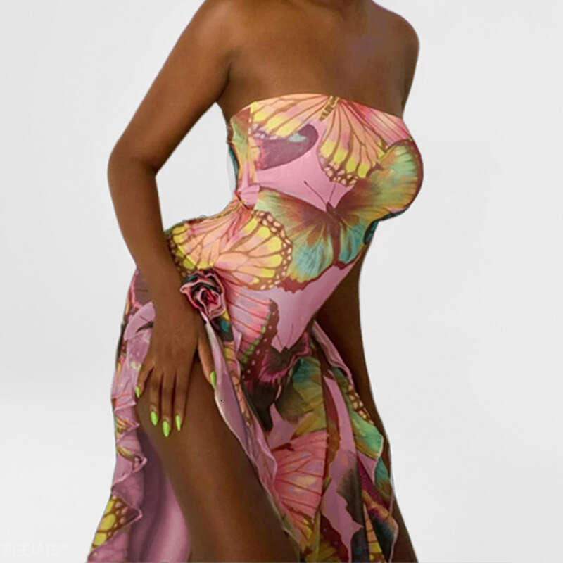 2025 Spring New Women's Clothing Elegant Skincare One Shoulder Irregular Dress KLMY