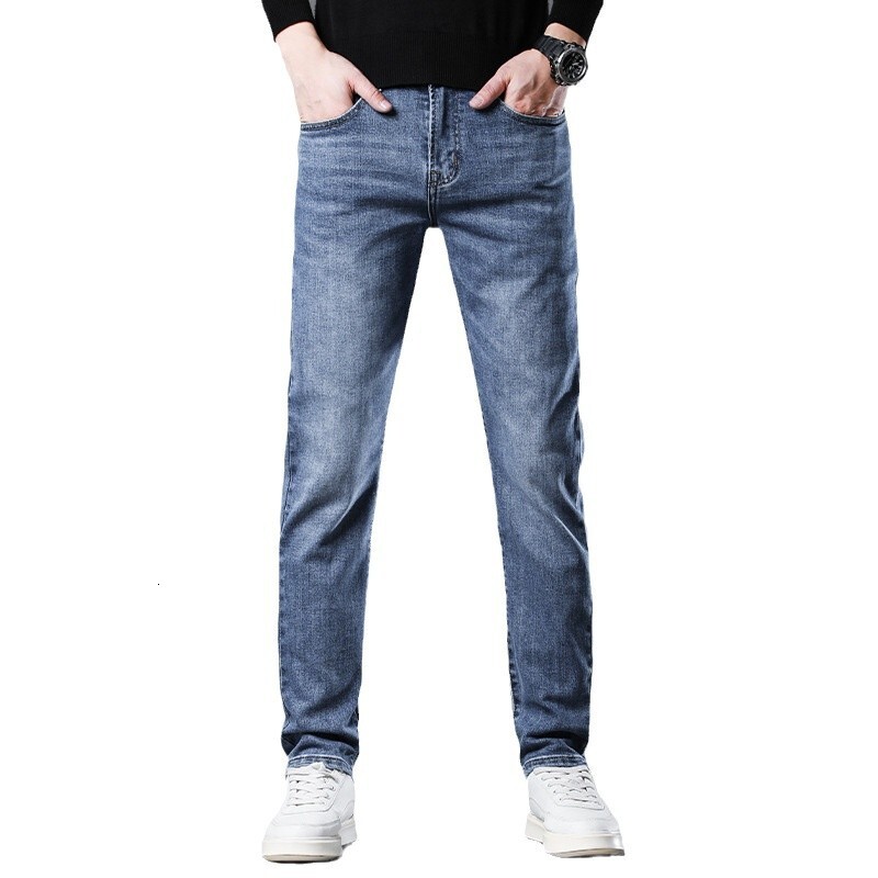 Summer Ice Silk Jeans 2025 New Thin Straight Stretch Casual Pants Fashion Designer High Quality Men s Pants Outdoor Casual Jeans