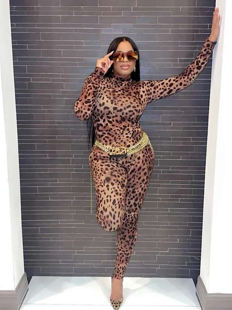 Weird Puss Zip Fit Jumpsuit Women 2025 Spring Y2k Leopard Print Full Sleeve Hipster Midnight Stretch Streetwear Workout Overalls