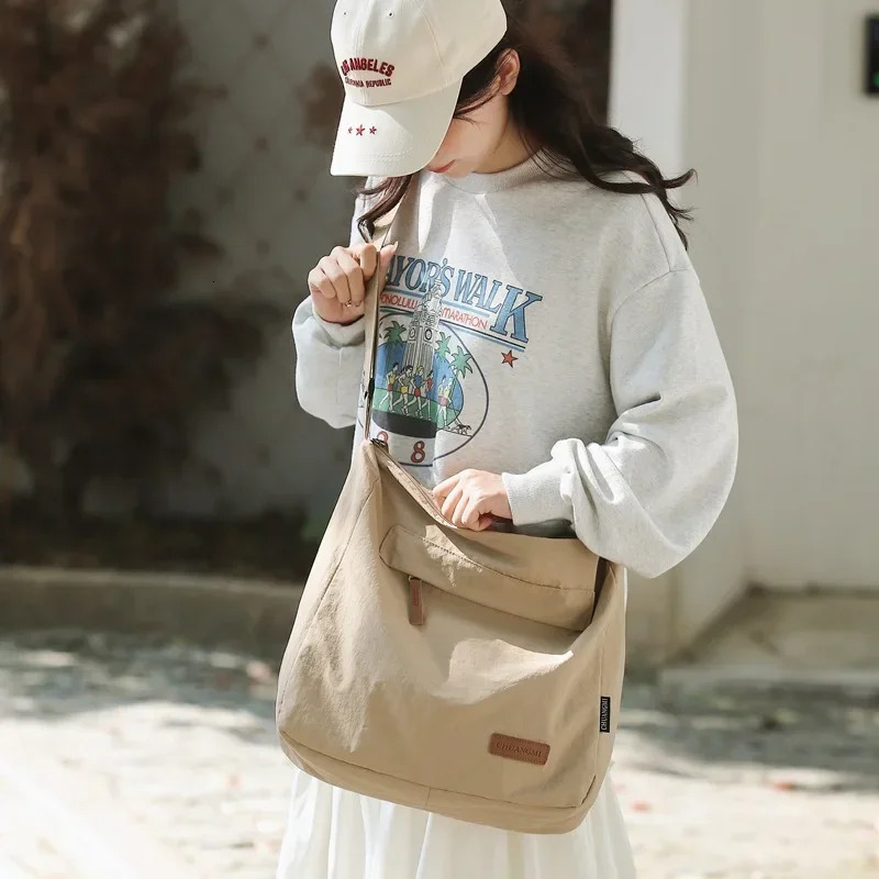 Japanese Women Men Shoulder Crossbody Bag Large Canvas Messenger Bags for Student Book Female Handbag Satchels 250311