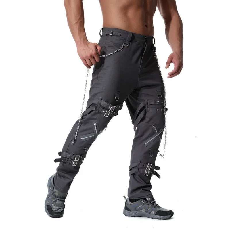 New Fashion Designer Hip Hop Jeans Jogger Punk Rock Work Pants Zipper Street Wear Men s Pants Casual Pants Straight Leg Sports Pants