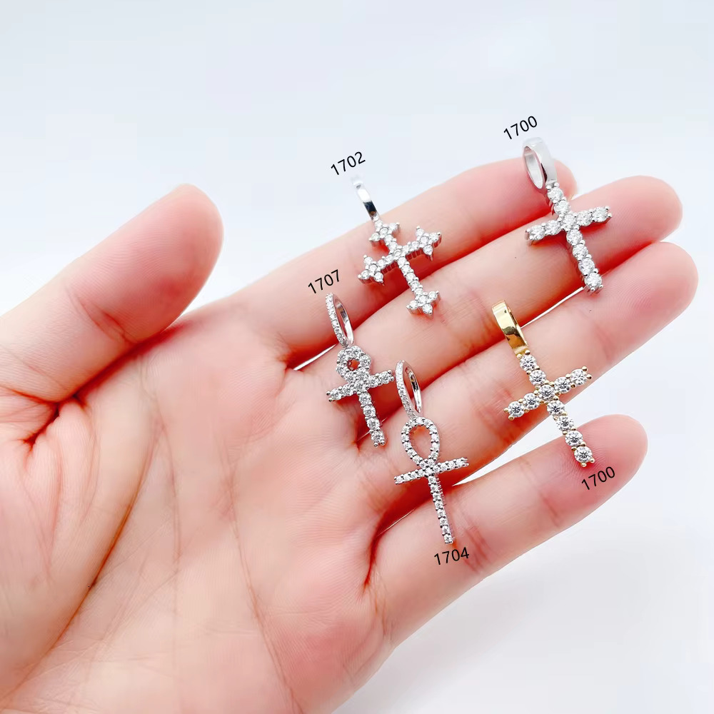 Pass Diamond Selector Jewelry S925 With Moissanite Jewelry S925 Cross Pendant