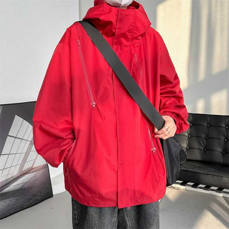 Dropshipping Streetwear 2023 Spring Casual Mens Jackets Hooded Harajuku Windbreaker Jacket For WomanT250311