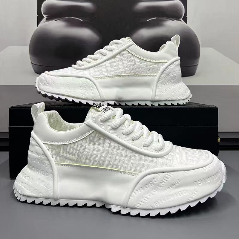 Temu Extra Large Full Bottom Casual Shoes Designer Summer Thick Bottom Mesh Sports Shoes Outdoor Running Fitness Fashion Men's Shoes