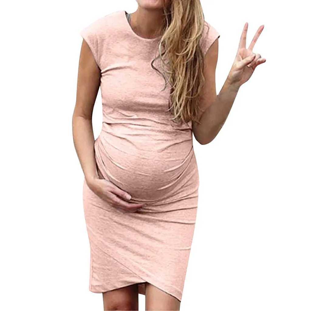 Long Fall Dresses For Women Maternity Comfortable Solid Dresse Sleeveless Pregnat Midi Fashion Petite Summer Dress WomenT250311