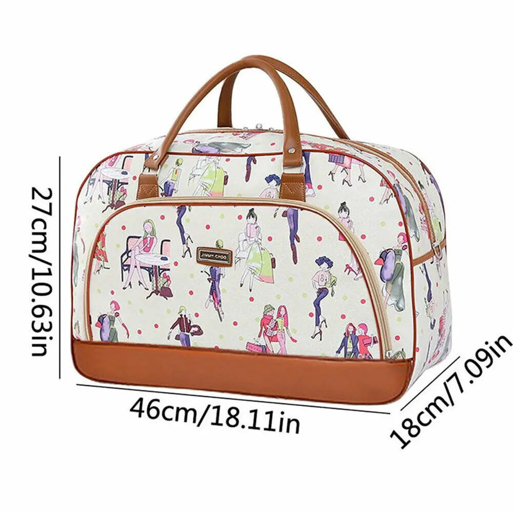 Men Women PU Leather Portable Holdall Handbag Travel Bag Luggage 250311