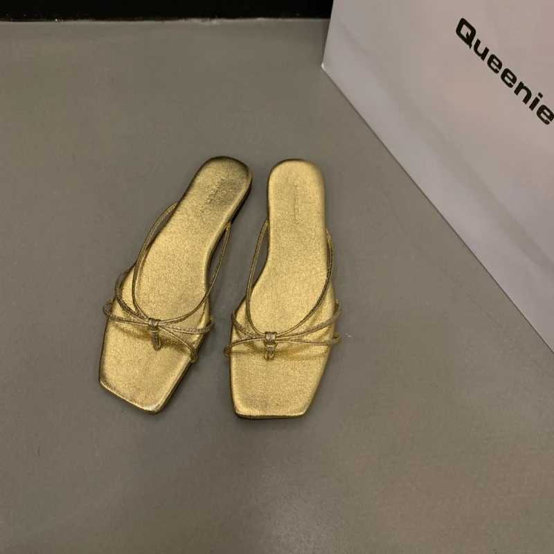 CNMR Womens Luxury Flip Flops Gold Sier High Heels White Sandals Women Mules Slippers Ladies Summer Shoes WomenXJ250311
