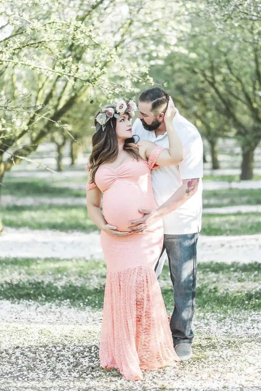 Maternity Off Shoulders Sexy Lace Mermaid Dress Pregnant Women Baby Shower Shoot Photography Props Clothes Pregnancy Maxi GownT250311