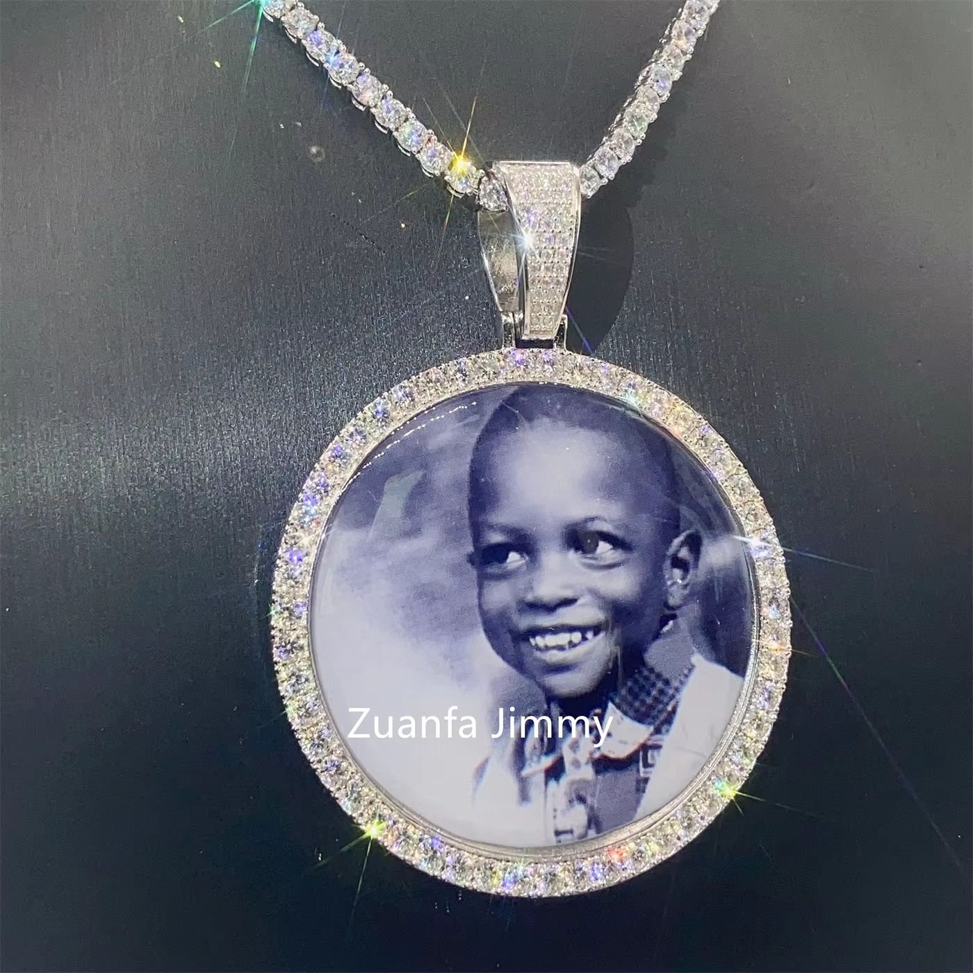 Pass Diamond Tester 925 Silver White Gold Yellow Gold PlateIced Out Hip Hop Style D Color VVS1 Moissanite Photo Pendant Necklace