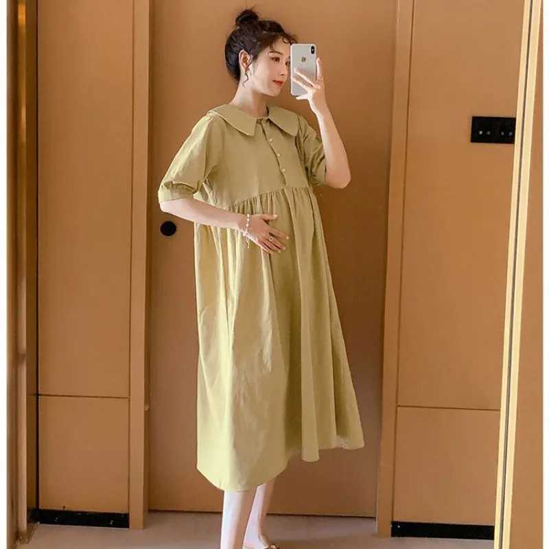 Spring Summer Maternity Dresses New Plus Size Maternity Loose Slim Dresses Maternity Summer Ladies Short Sleeve DressesT250311