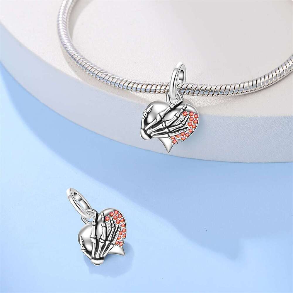 New Hot Selling S925 Jewelry DIY Jewelry Accessories Fit Snake Chain beads Bracelet 925 Sterling Silver Halloween Skull Rose Charms Bead