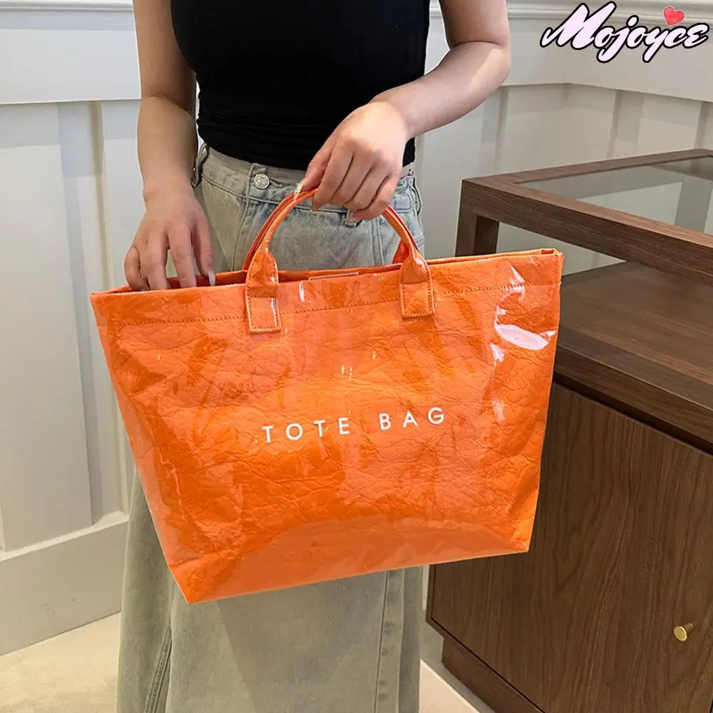 Large Capacity Tote Bag for Women PVC Waterproof Transparent Jelly Handbag with Inner Pocket Solid Color Classic Top Handle Bags 250305