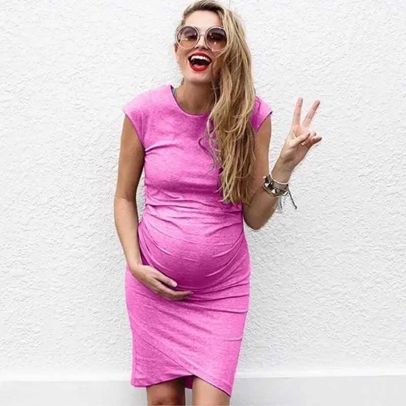 Pregnancy Autumn Dresses Pregnant Women Sleeveless Bodycon Casual Mother Home Maternity Mummy ClothesT250311