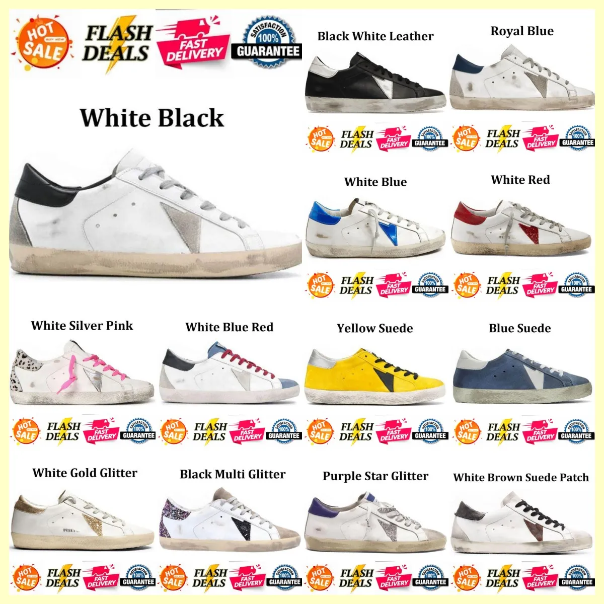 2025 Designer Shoes Golden Women Super Star Brand Men New Release Italy Sneakers Sequin Classic White Do Old Dirty Dhgate Casual Shoe Lace Up Woman Man 36-46