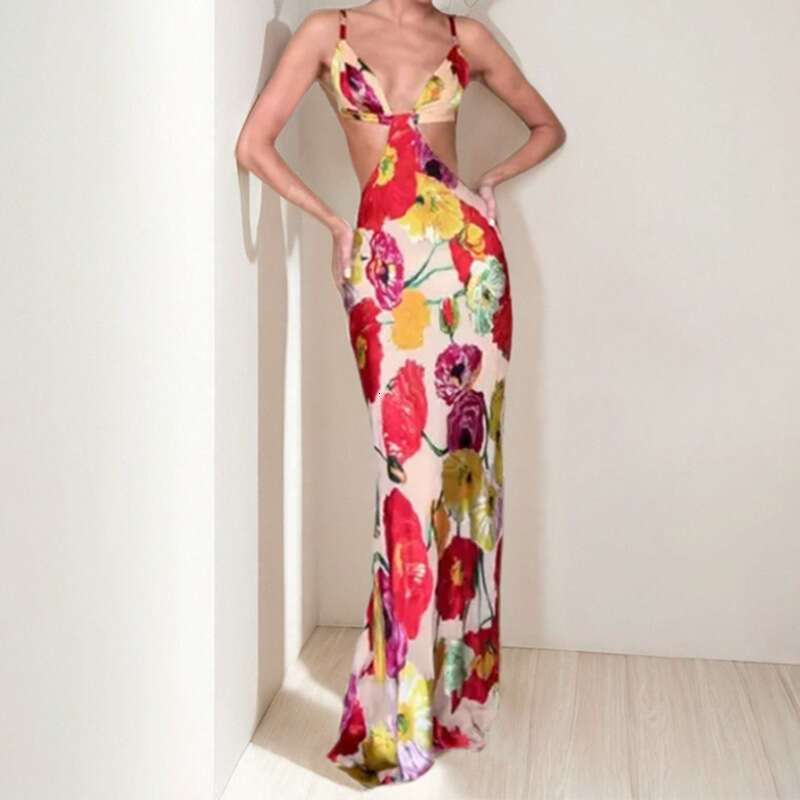 2025 Spring New Women's Clothing Elegant Hip Hugging Sexy Waist Strap Dress KLMY