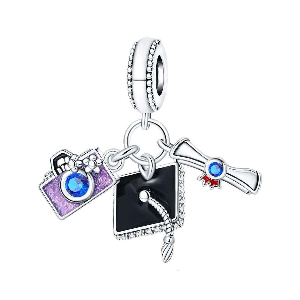 DIY Jewelry Accessories charms Bracelet Travel Camera Email Graduation Heart Pendant Beads 925 Sterling silver fashin jewelry gift for women