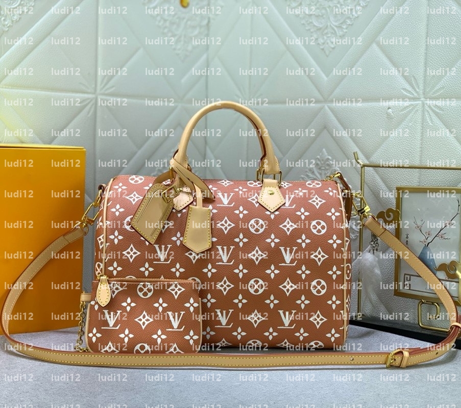 Top quality designer handbag speedys bag Womens crossbody shoulder bag mirror quality Luxury Pillow bag leather bag travel Classic Flower Checked bag tote wallet