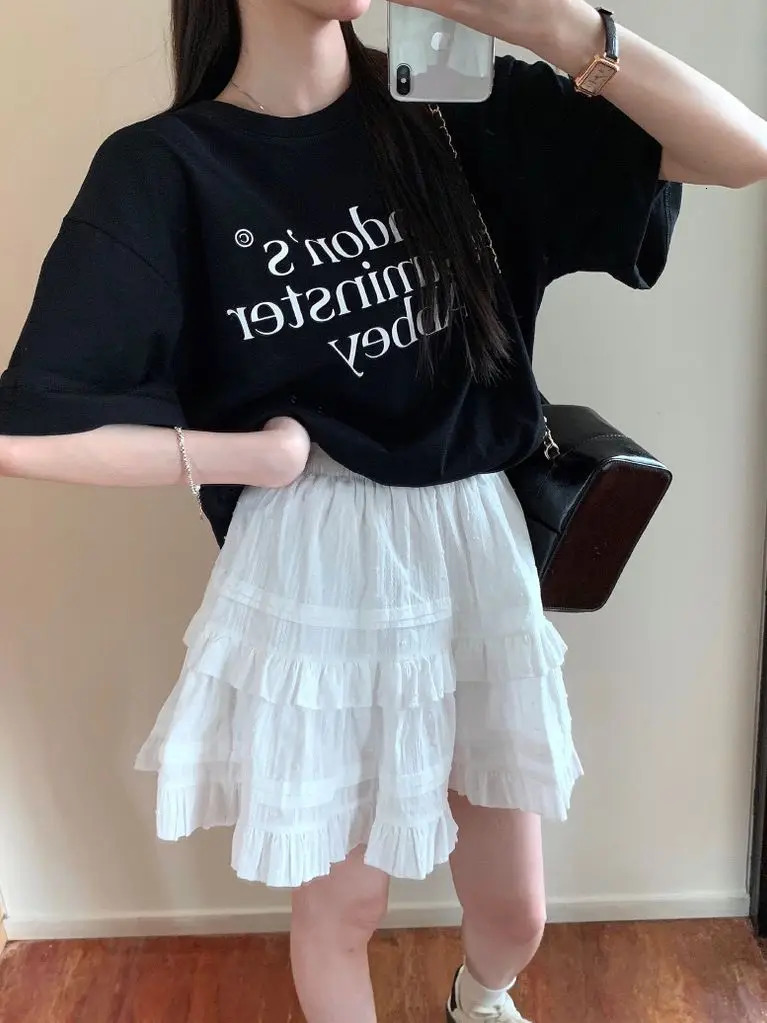 Ballet Style White Puffy Skirt Womens Small Sweet Aline Cake 250311