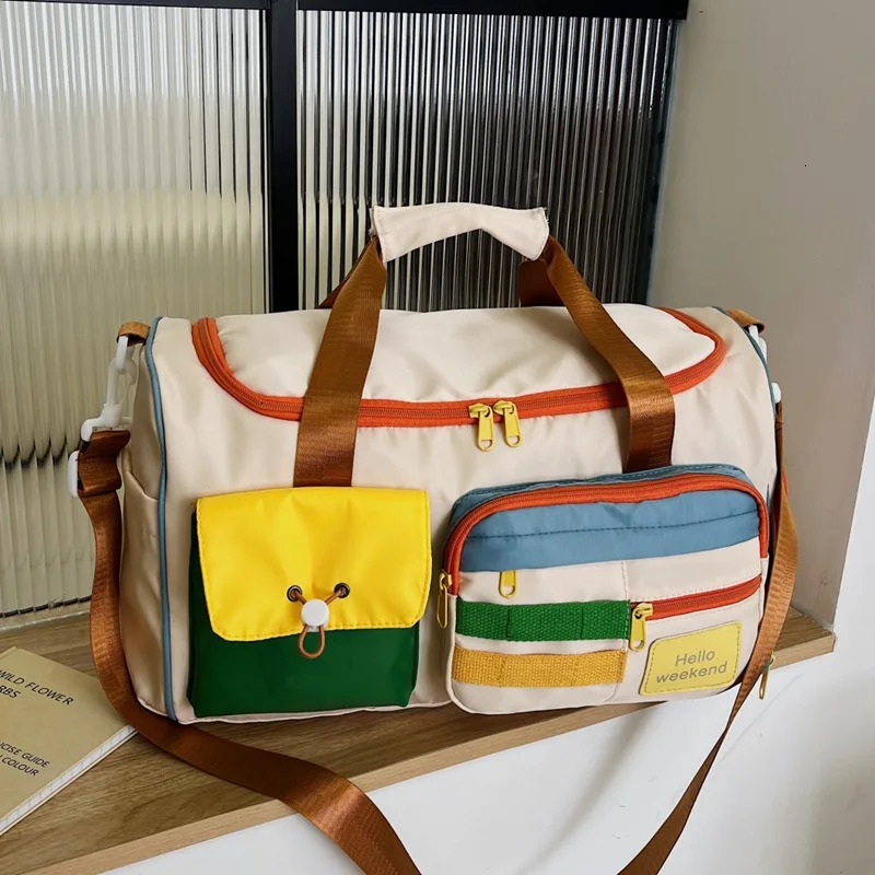 Color crossbody sports fitness bag Large capacity travel luggage stylish shortdistance business trip 250311