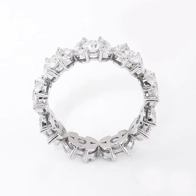 Top Sales Fine Jewelry 14K Gold Wedding Ring Marquise Cut Custom VVS Moissanite Unique Design Rings for Women for Gift