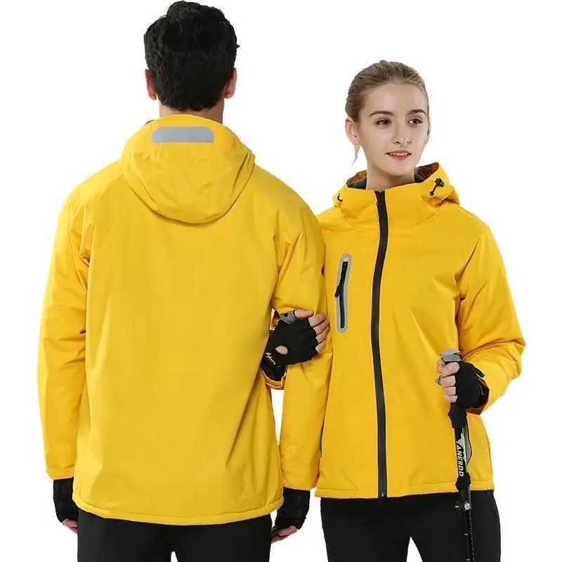 New outdoor jacket two-piece set reflective and cold-proof overalls custom tooling windproof waterproof and warm thickenedT250311