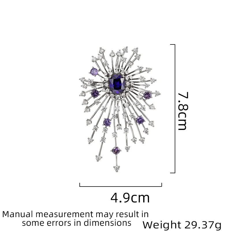 SUYU Fashionable Zircon Brooch Fireworks Exquisite Brooch Fashionable Pin Buckle Womens Clothing Accessories 250217