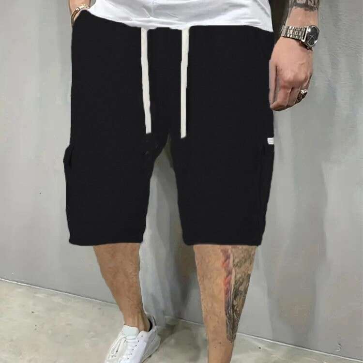Summer casual multi pocket shorts, solid color five quarter pants, men's 2025 temperament versatile new trend clothing ins
