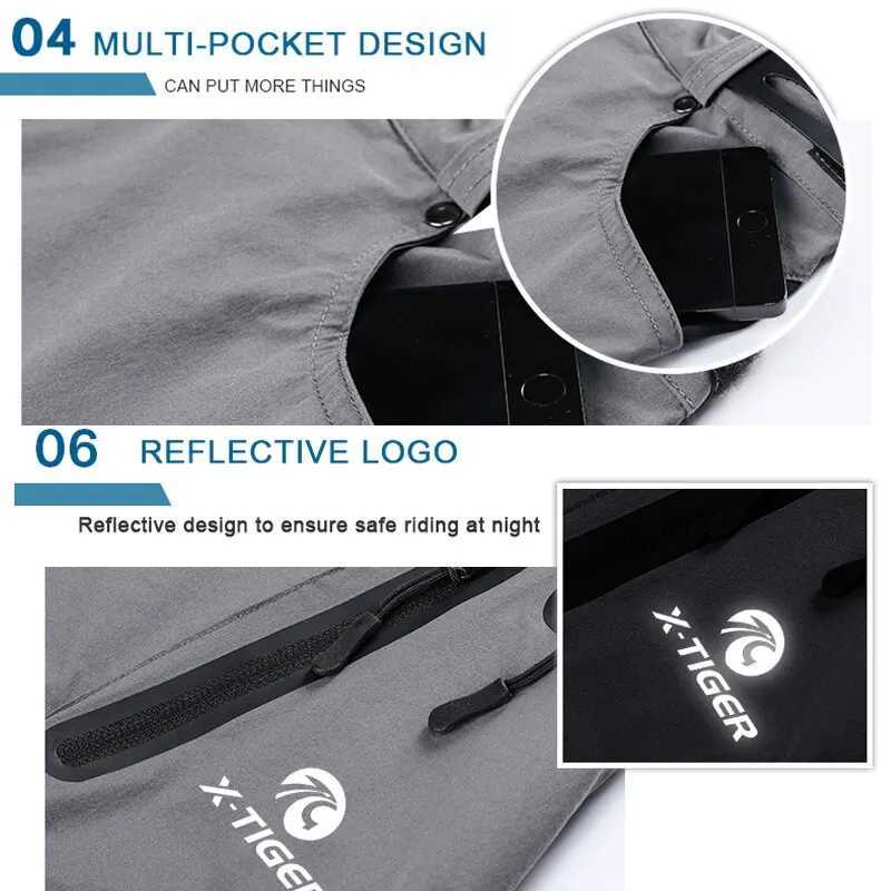 X-TIGER Mountain Bike Shorts Multi-Pockects Breathab Loose Riding Road MTB Shorts Outdoor Sports Waterproof Cycling PantsXJ250311