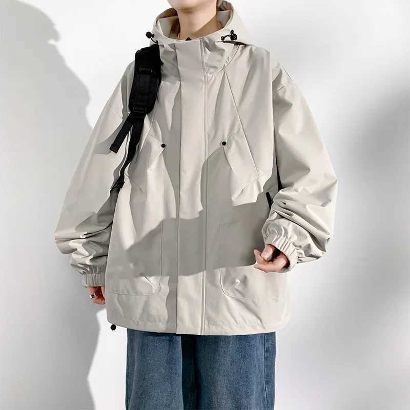 2025 Spring New 8XL Men Jacket Hooded Windbreaker Trench Coats Oversized Waterproof Bomber Jackets Camping Loose Thin SoftshellT250311