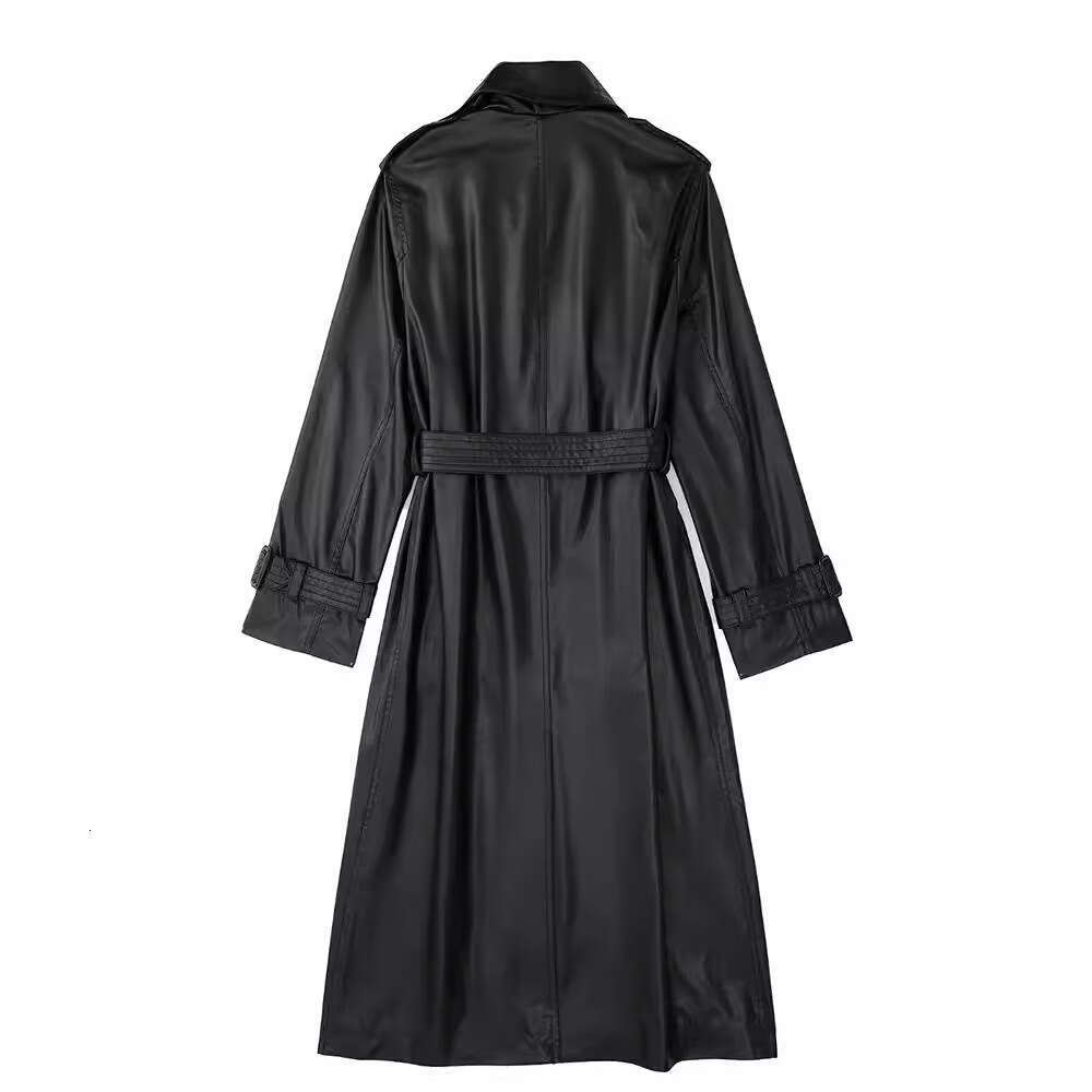 2024 Spring New French Style Personalized Fashion Elegant Leisure 100 PU Imitation Leather Windbreaker